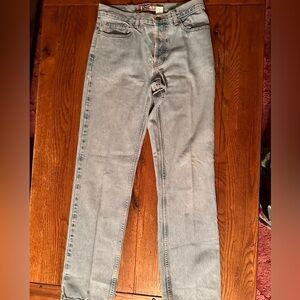 Old Navy Jeans Size 8 Long Stonewashed Frayed Ladies Straight Leg